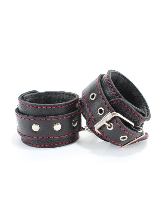 Черный бондажный набор с красной строчкой - БДСМ Арсенал - купить с доставкой в Невинномысске