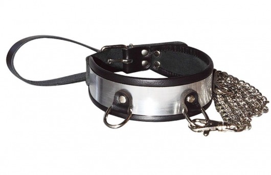 Стильный ошейник с металлическим блеском и поводком - Sitabella - купить с доставкой в Невинномысске