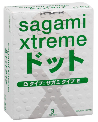 Презервативы Sagami Xtreme SUPER DOTS с точками - 3 шт. - Sagami - купить с доставкой в Невинномысске