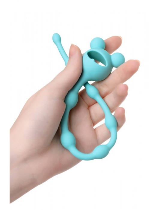 Мятная силиконовая анальная цепочка Froggy - 27,4 см. - ToyFa