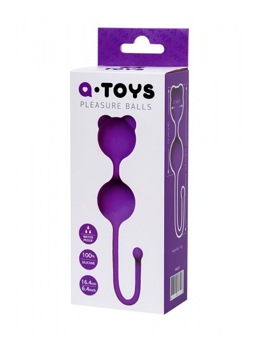 Фиолетовые вагинальные шарики A-Toys с ушками - A-toys