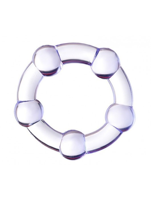 Фиолетовое эрекционное кольцо на пенис с бусинами - Штучки-дрючки - в Невинномысске купить с доставкой