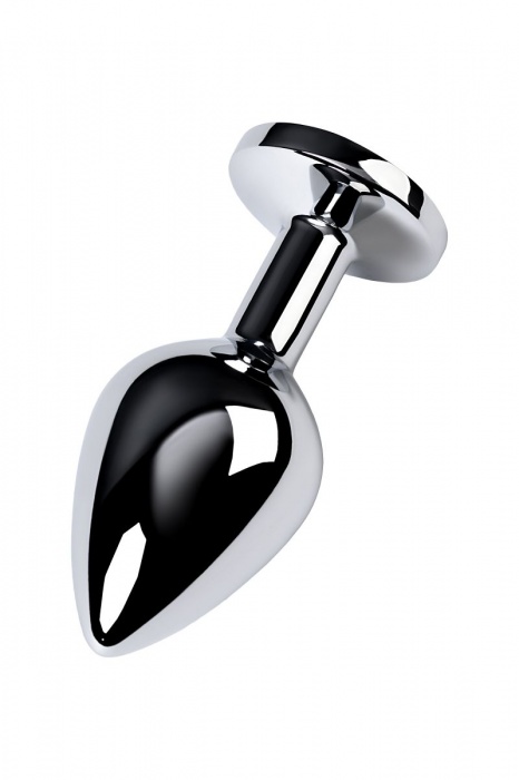 Серебристая конусовидная анальная пробка с голубым кристаллом - 8 см. - ToyFa - купить с доставкой в Невинномысске