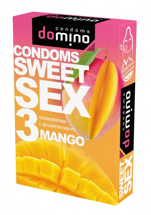 Презервативы для орального секса DOMINO Sweet Sex с ароматом манго - 3 шт. - Domino - купить с доставкой в Невинномысске