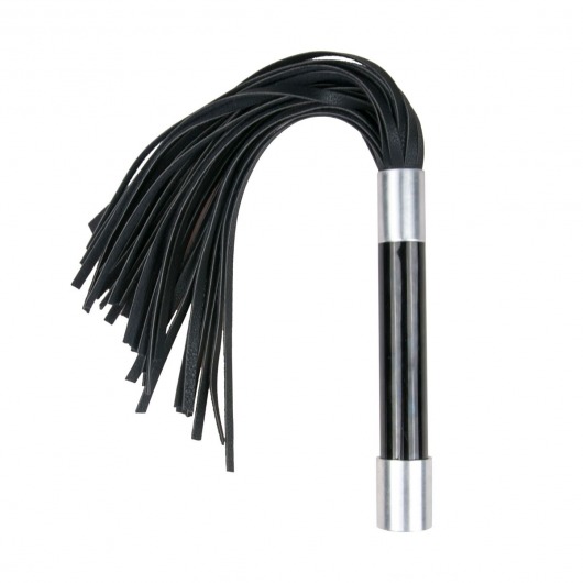 Черная плеть Easytoys Flogger With Metal Grip - 38 см. - Easy toys - купить с доставкой в Невинномысске