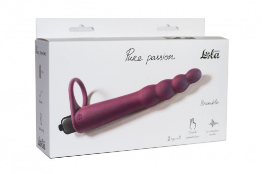 Бордовая вибронасадка для двойного проникновения Bramble - 16,5 см. - Lola Games - купить с доставкой в Невинномысске