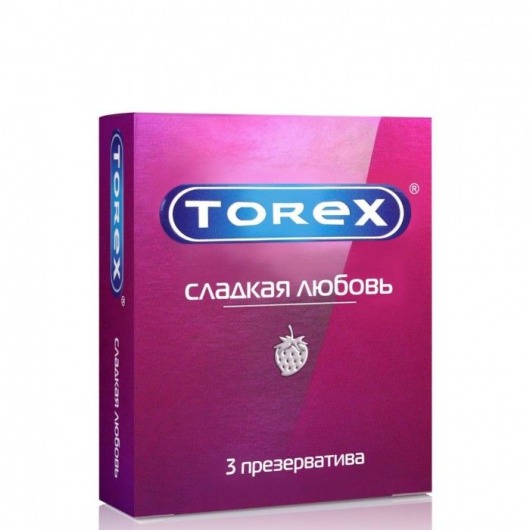 Презервативы Torex  Сладкая любовь  с ароматом клубники - 3 шт. - Torex - купить с доставкой в Невинномысске