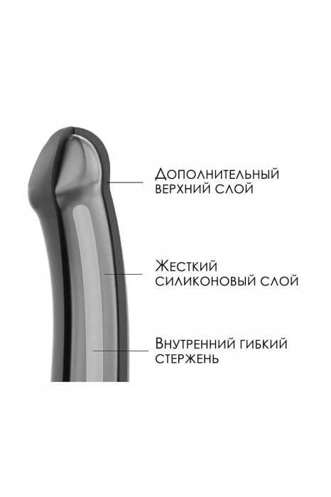 Черный фаллос на присоске Silicone Bendable Dildo L - 19 см. - Strap-on-me - купить с доставкой в Невинномысске