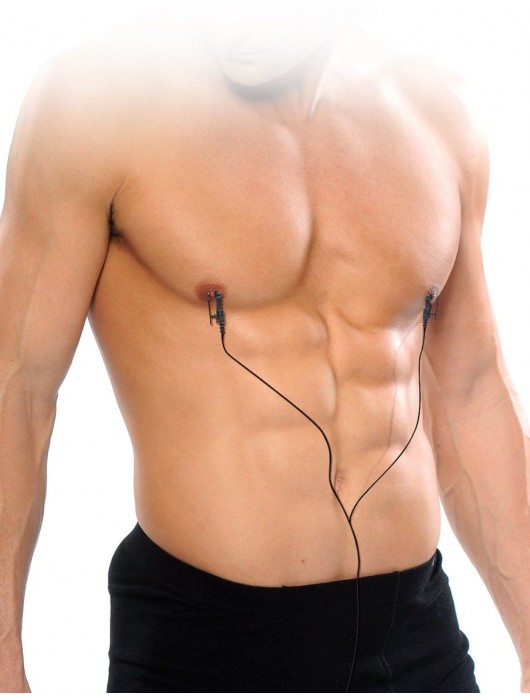 Черные электрические зажимы для сосков Shock Therapy Nipple Clamps - Pipedream - купить с доставкой в Невинномысске