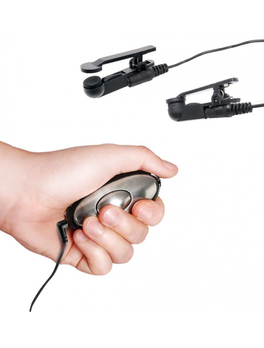 Черные электрические зажимы для сосков Shock Therapy Nipple Clamps - Pipedream - купить с доставкой в Невинномысске