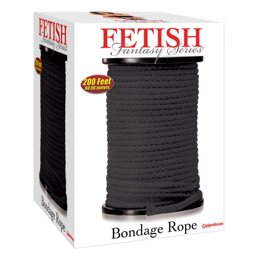 Черная веревка для связывания Bondage Rope - 60,9 м. - Pipedream - купить с доставкой в Невинномысске