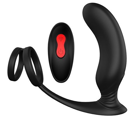 Черный массажер простаты REMOTE P-PLEASER - Dream Toys - в Невинномысске купить с доставкой