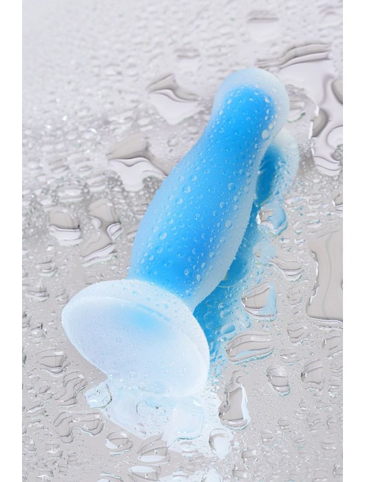 Голубая, светящаяся в темноте анальная втулка Namor Glow - 12,5 см. - ToyFa