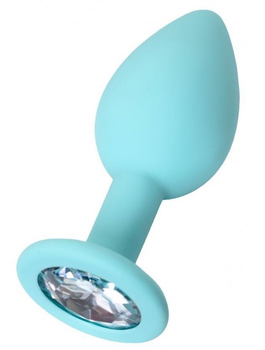 Мятная анальная пробка с прозрачным кристаллом Brilliant - 7 см. - ToyFa - купить с доставкой в Невинномысске