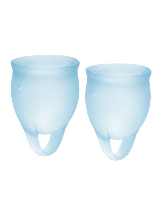 Набор голубых менструальных чаш Feel confident Menstrual Cup - Satisfyer - купить с доставкой в Невинномысске
