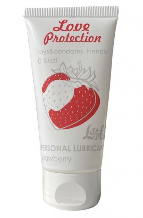 Лубрикант на водной основе с ароматом малины Love Protection Strawberry - 50 мл. - Lola Games - купить с доставкой в Невинномысске