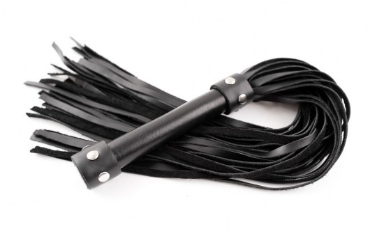 Черная кожаная плеть с ручкой Ladys Arsenal - БДСМ Арсенал - купить с доставкой в Невинномысске