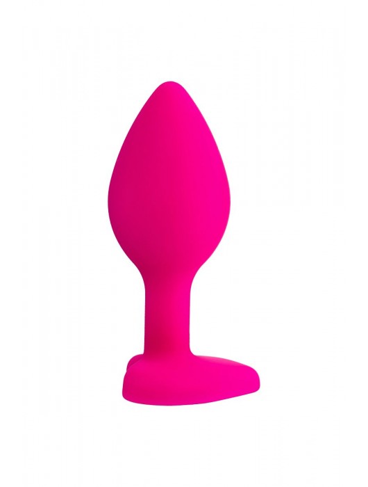 Розовая анальная втулка Diamond Heart с прозрачным кристаллом - 7 см. - ToyFa - купить с доставкой в Невинномысске