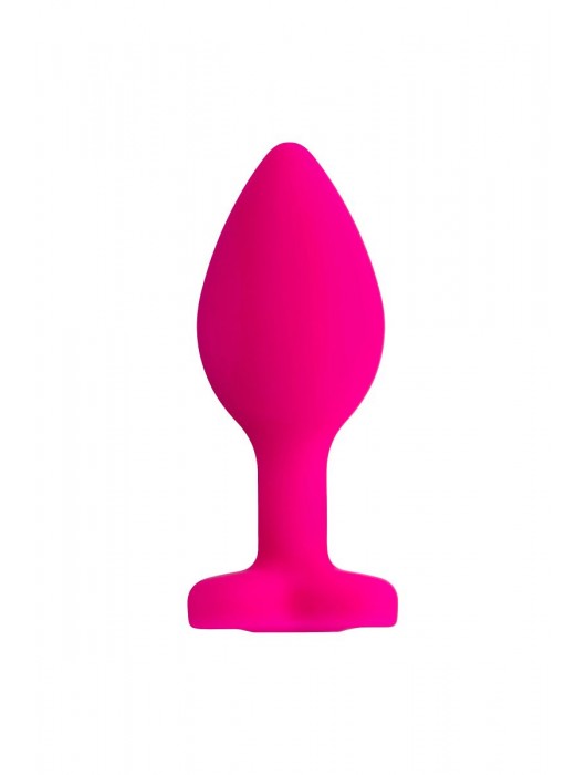 Розовая анальная втулка Diamond Heart с прозрачным кристаллом - 7 см. - ToyFa - купить с доставкой в Невинномысске