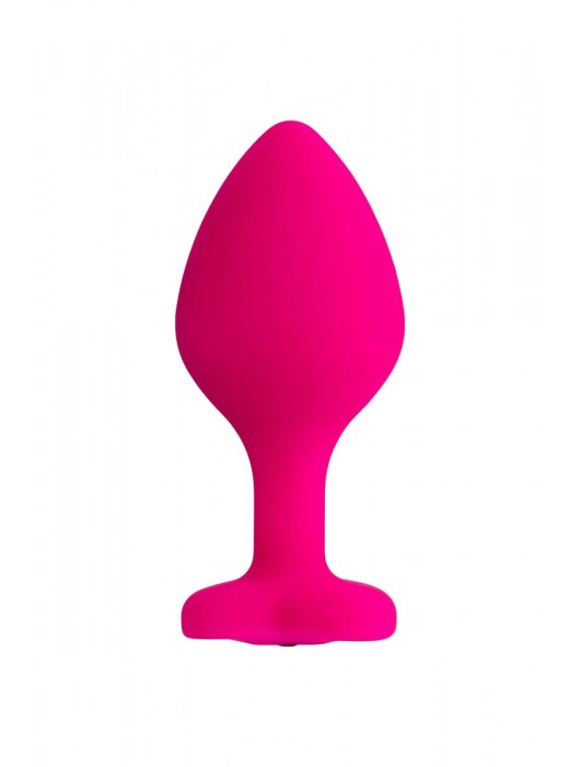 Розовая анальная втулка Diamond Heart с прозрачным кристаллом - 8 см. - ToyFa - купить с доставкой в Невинномысске