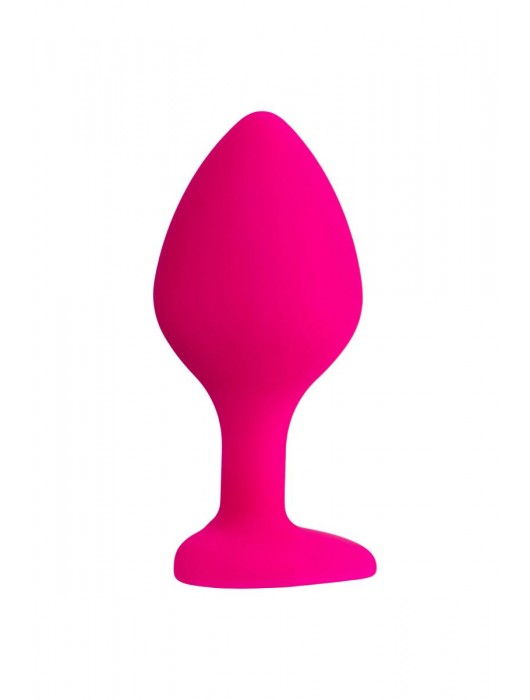 Розовая анальная втулка Diamond Heart с прозрачным кристаллом - 8 см. - ToyFa - купить с доставкой в Невинномысске