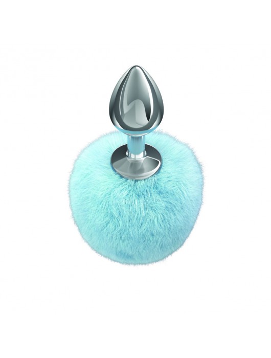 Серебристая анальная пробка с голубым пушистым хвостиком Twinkle - Lola Games - купить с доставкой в Невинномысске
