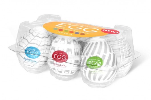 Набор из 6 мастурбаторов Tenga EGG Easy Beat с различным рельефом - Tenga - в Невинномысске купить с доставкой