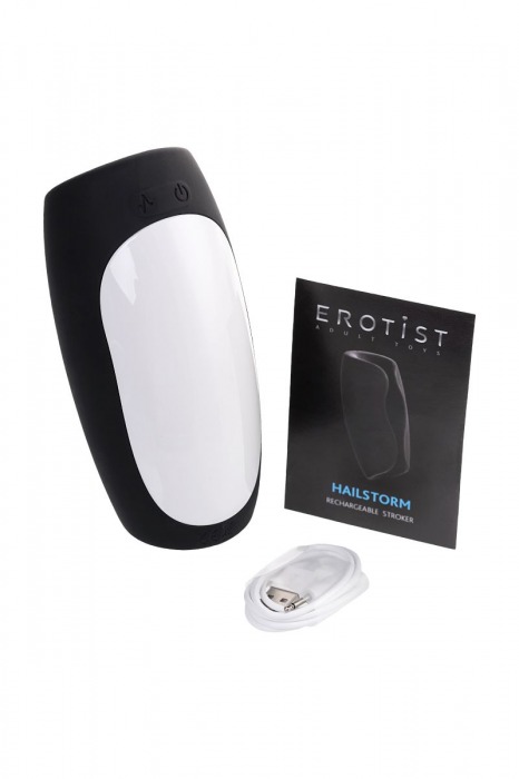 Черно-белый перезаряжаемый мастурбатор Erotist Hailstorm - Erotist Adult Toys - в Невинномысске купить с доставкой