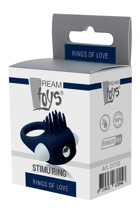Синее эрекционное виброкольцо STIMU RING - Dream Toys - в Невинномысске купить с доставкой