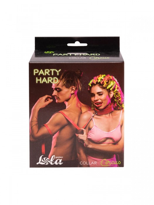 Красный ошейник Circus с поводком - Lola Games - купить с доставкой в Невинномысске