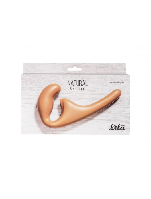 Бежевый безремневой страпон Seduction - 20,5 см. - Lola Games - купить с доставкой в Невинномысске