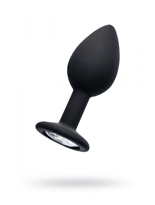 Черная анальная втулка с прозрачным стразом - 7,2 см. - POPO Pleasure - купить с доставкой в Невинномысске