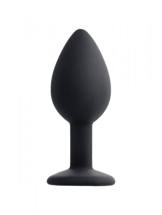 Черная анальная втулка с прозрачным стразом - 7,2 см. - POPO Pleasure - купить с доставкой в Невинномысске