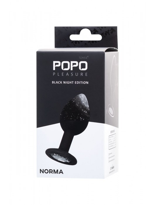 Черная анальная втулка с прозрачным стразом - 7,2 см. - POPO Pleasure - купить с доставкой в Невинномысске