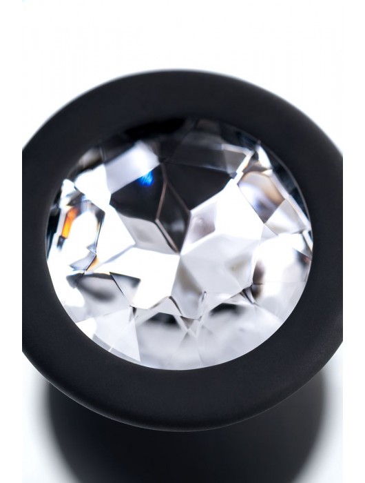 Черная анальная втулка с прозрачным стразом - 7,2 см. - POPO Pleasure - купить с доставкой в Невинномысске