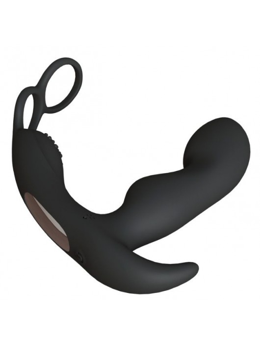Черный вибромассажер простаты Taurus с эрекционным кольцом - Le Frivole - в Невинномысске купить с доставкой