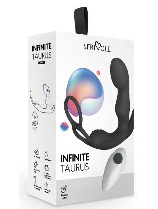 Черный вибромассажер простаты Taurus с эрекционным кольцом - Le Frivole - в Невинномысске купить с доставкой