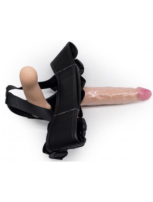 Реалистичный страпон Woman Midi с вагинальной пробкой - 19 см. - LOVETOY (А-Полимер) - купить с доставкой в Невинномысске