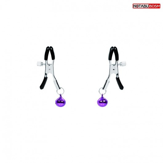 Оригинальные зажимы на соски с фиолетовыми шариками - Notabu - купить с доставкой в Невинномысске