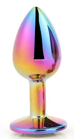 Голографическая анальная втулка с радужным кристаллом - 7,1 см. - Dream Toys - купить с доставкой в Невинномысске