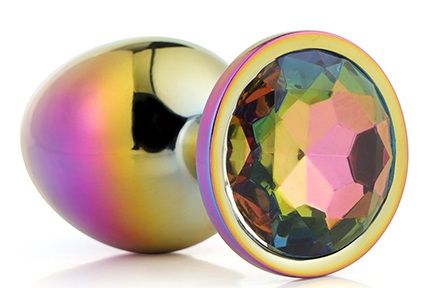 Голографическая анальная втулка с радужным кристаллом - 7,1 см. - Dream Toys - купить с доставкой в Невинномысске