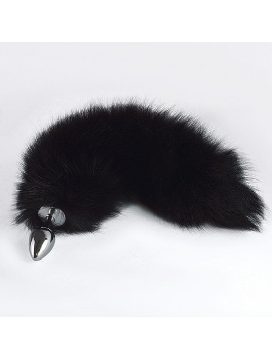 Хромированная анальная пробка с пушистым хвостиком - Sitabella - купить с доставкой в Невинномысске