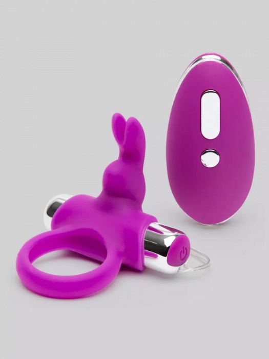 Лиловое виброкольцо с пультом ДУ Remote Control Cock Ring - Happy Rabbit - в Невинномысске купить с доставкой