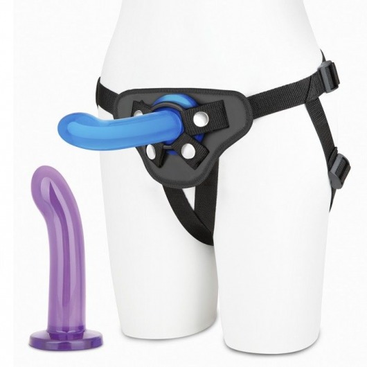 Страпон унисекс Beginners Strap-On с 2 насадками - 15 и 13 см. - Lux Fetish - купить с доставкой в Невинномысске