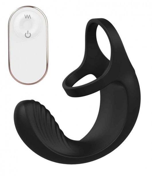 Черный анальный стимулятор с эрекционными кольцами Remote Couple Teaser - Dream Toys - в Невинномысске купить с доставкой