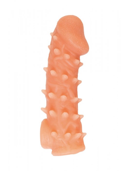 Телесная закрытая насадка с пупырышками Cock Sleeve Size L - 17,6 см. - KOKOS - в Невинномысске купить с доставкой