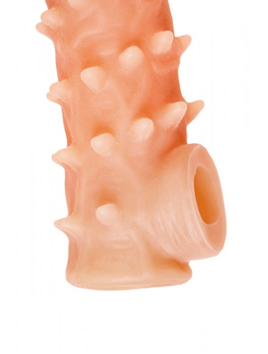 Телесная закрытая насадка с пупырышками Cock Sleeve Size L - 17,6 см. - KOKOS - в Невинномысске купить с доставкой
