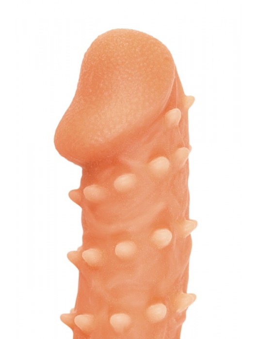 Телесная закрытая насадка с пупырышками Cock Sleeve Size L - 17,6 см. - KOKOS - в Невинномысске купить с доставкой