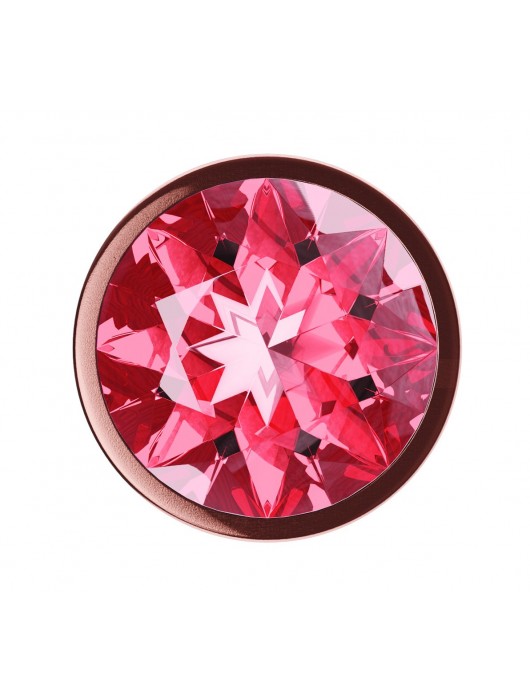 Пробка цвета розового золота с малиновым кристаллом Diamond Ruby Shine L - 8,3 см. - Lola Games - купить с доставкой в Невинномысске
