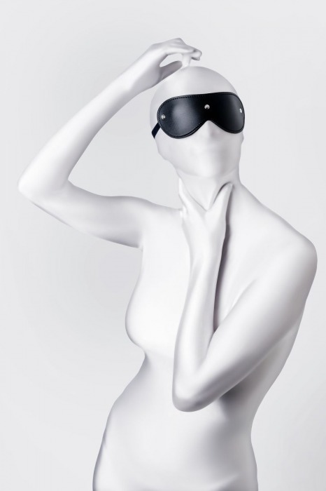 Черная кожаная маска Anonymo с мягким подкладом - ToyFa - купить с доставкой в Невинномысске